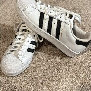 adidas White Low-Top Leather Sneakers